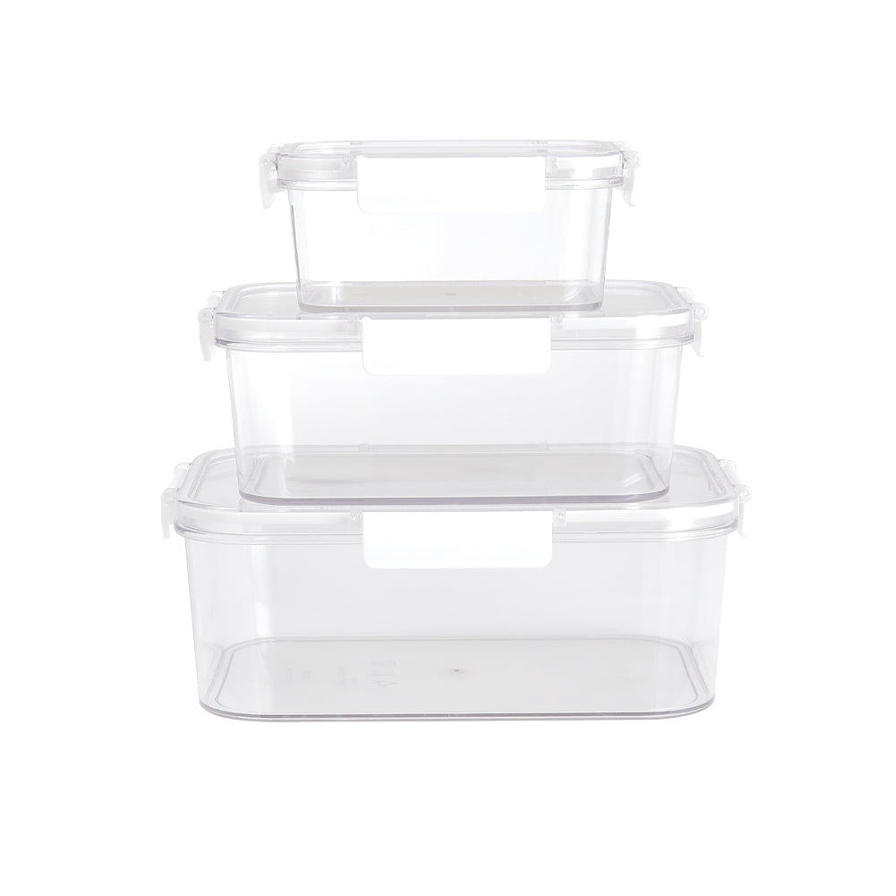 3Pcs Transparent Stackable Bento Lunch Box Set