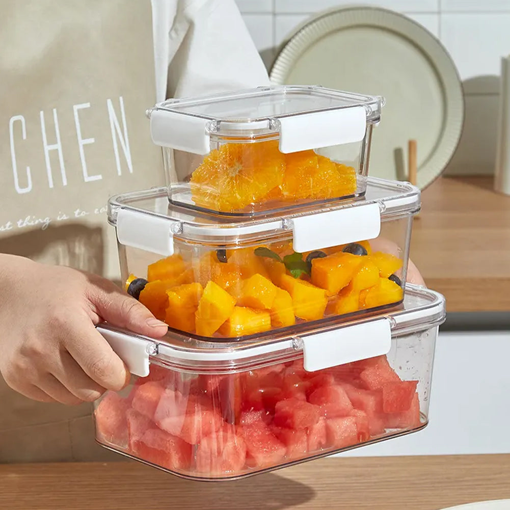 3Pcs Transparent Stackable Bento Lunch Box Set