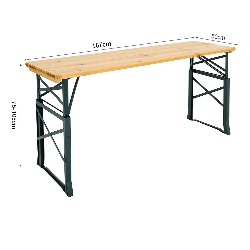 170CM Wide Foldable and Height Adjustable Outdoor Camping Table