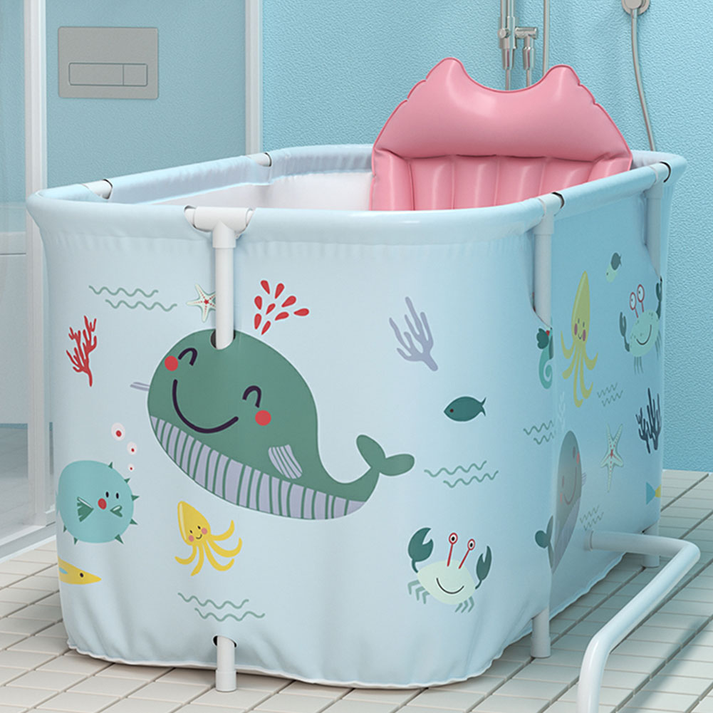 Large Portable Folding Bathtub with Cushion