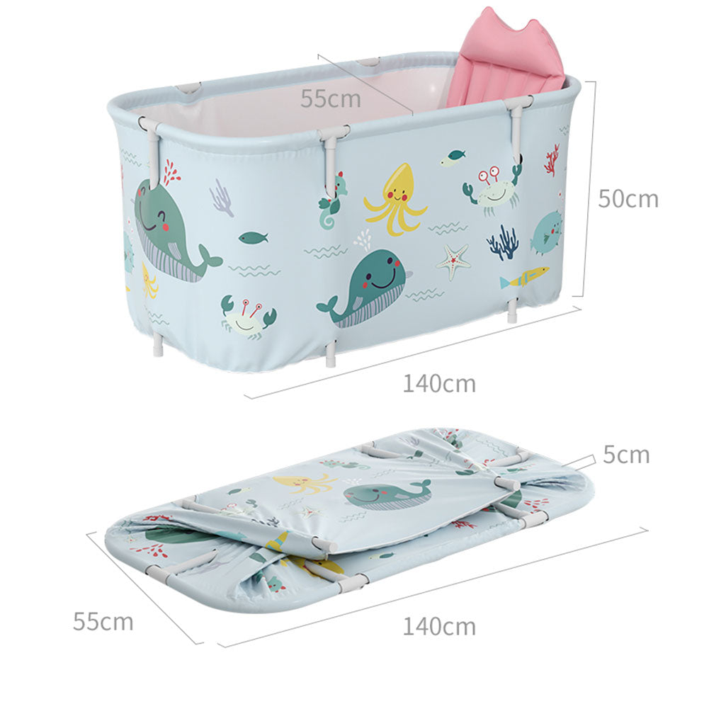 Large Portable Folding Bathtub with Cushion