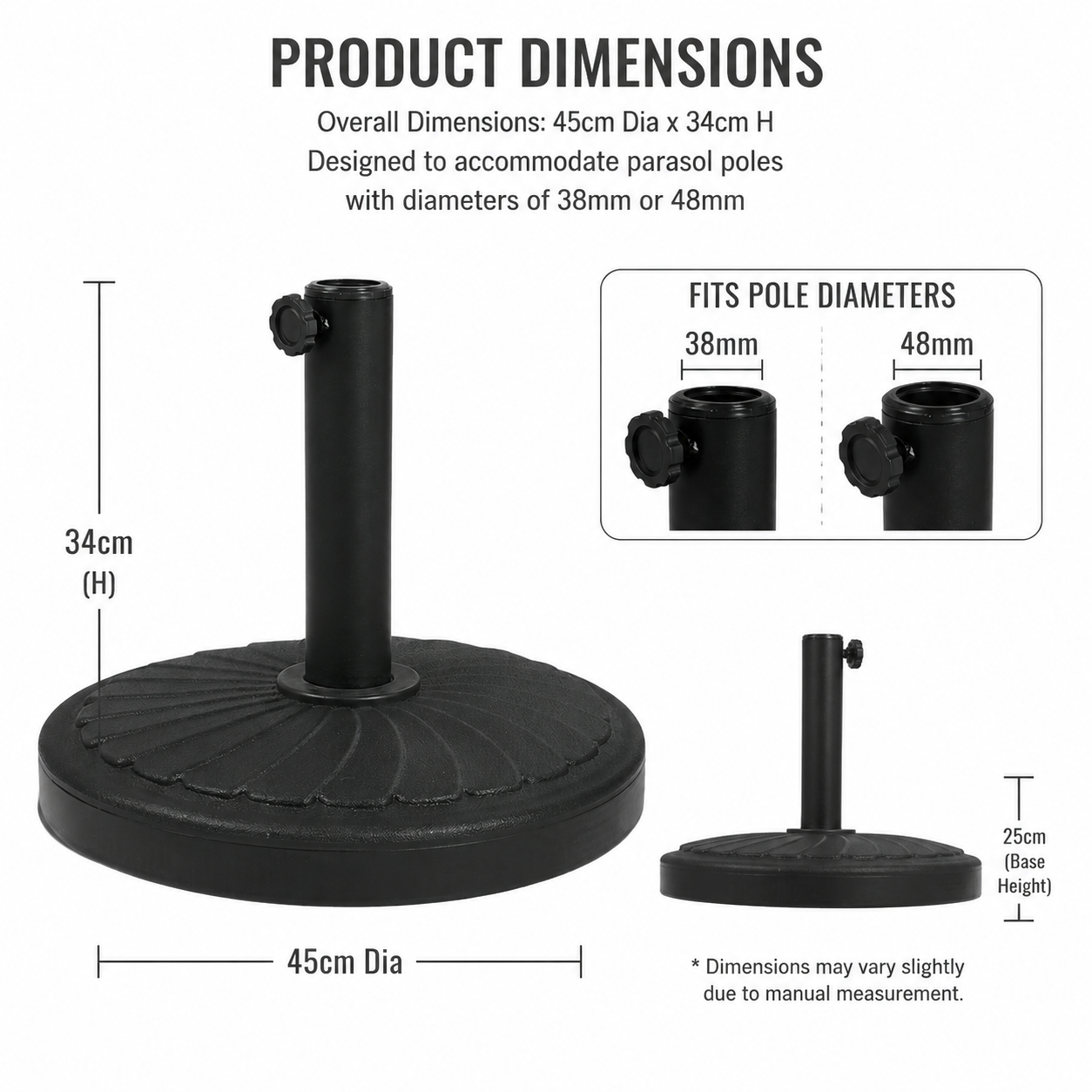 20kg Heavy Duty Round Umbrella Base