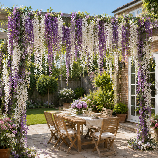 12pcs Artificial Purple Wisteria Hanging Vines