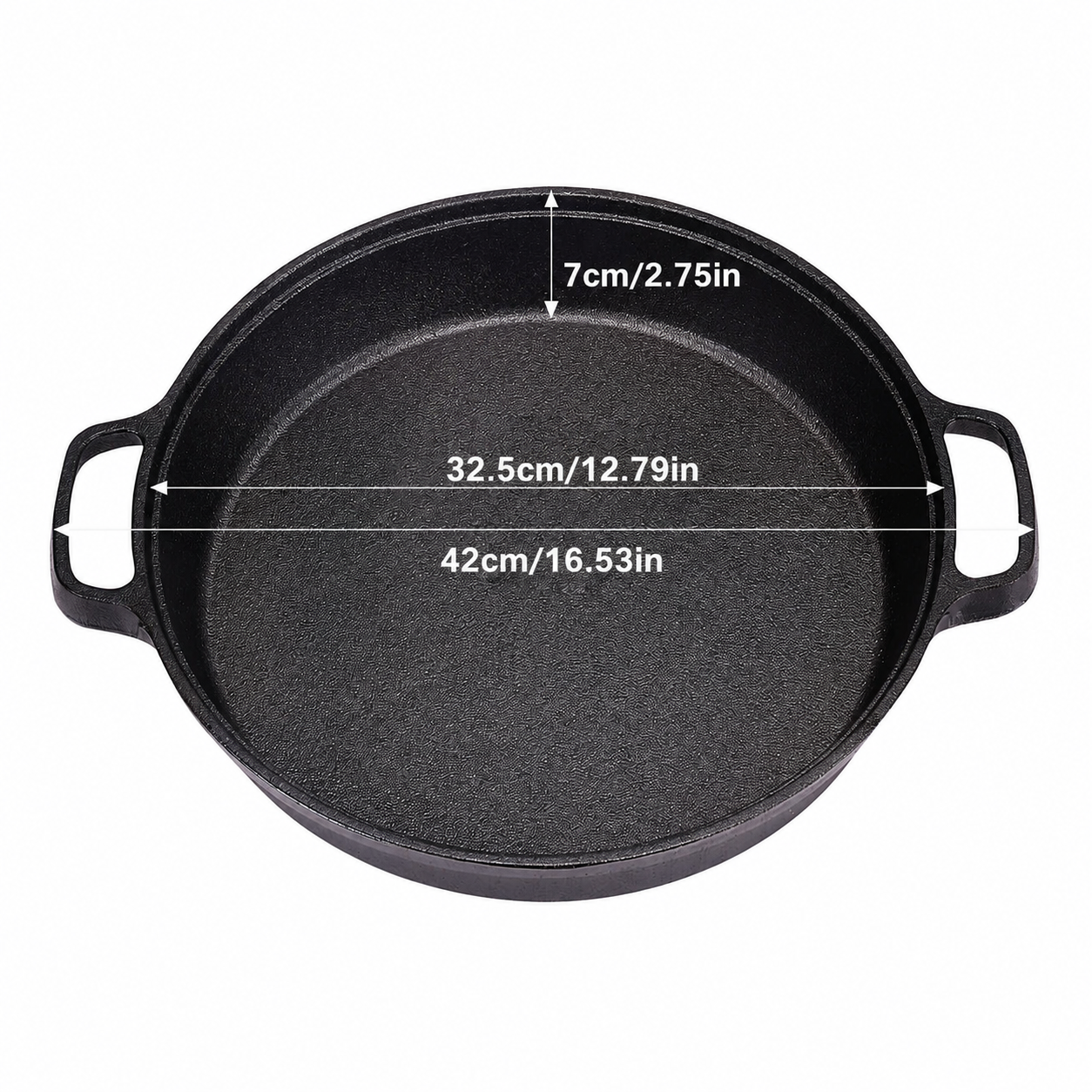 Deep Pre-Seasoned Cast Iron Skillet with Dual Handles
