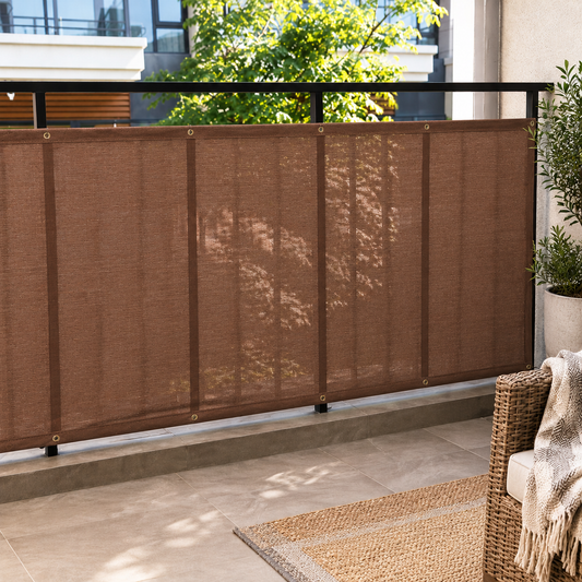 Brown Garden Privacy Shade Net Wall Screening Balcony Windbreak Fence