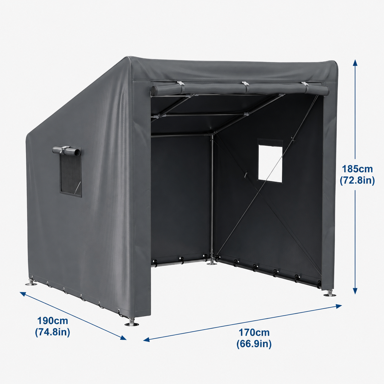Large Outdoor Bicycle Storage Shed with Waterproof PE Fabric