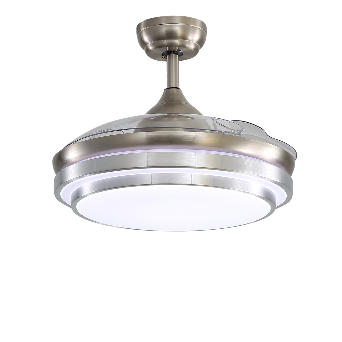 Contemporary 3-Blade Tiered LED Ceiling Fan Light with Retracted Blades
