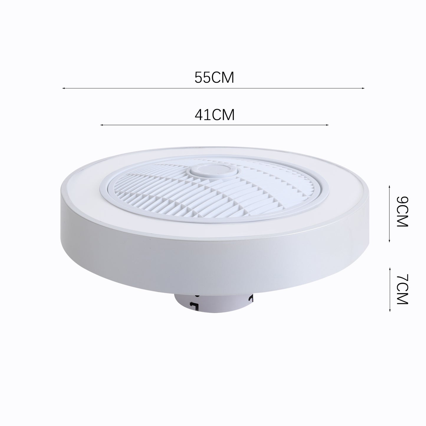 Acrylic ceiling fan features integrated LED lighting