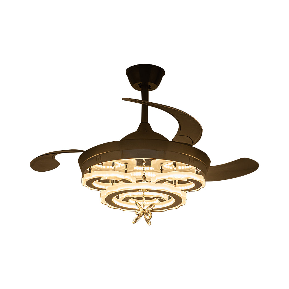3 Light Changing Acrylic Ceiling Fan for Bedroom Living Room