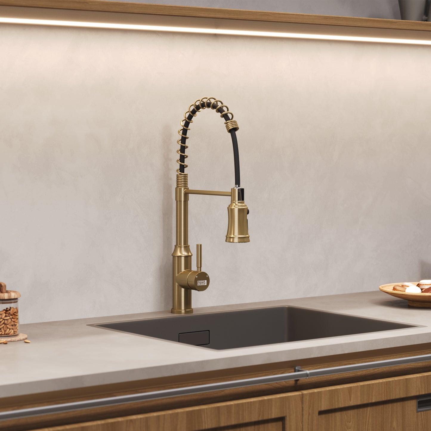 Single Handle Kitchen Faucet with Spring Spout