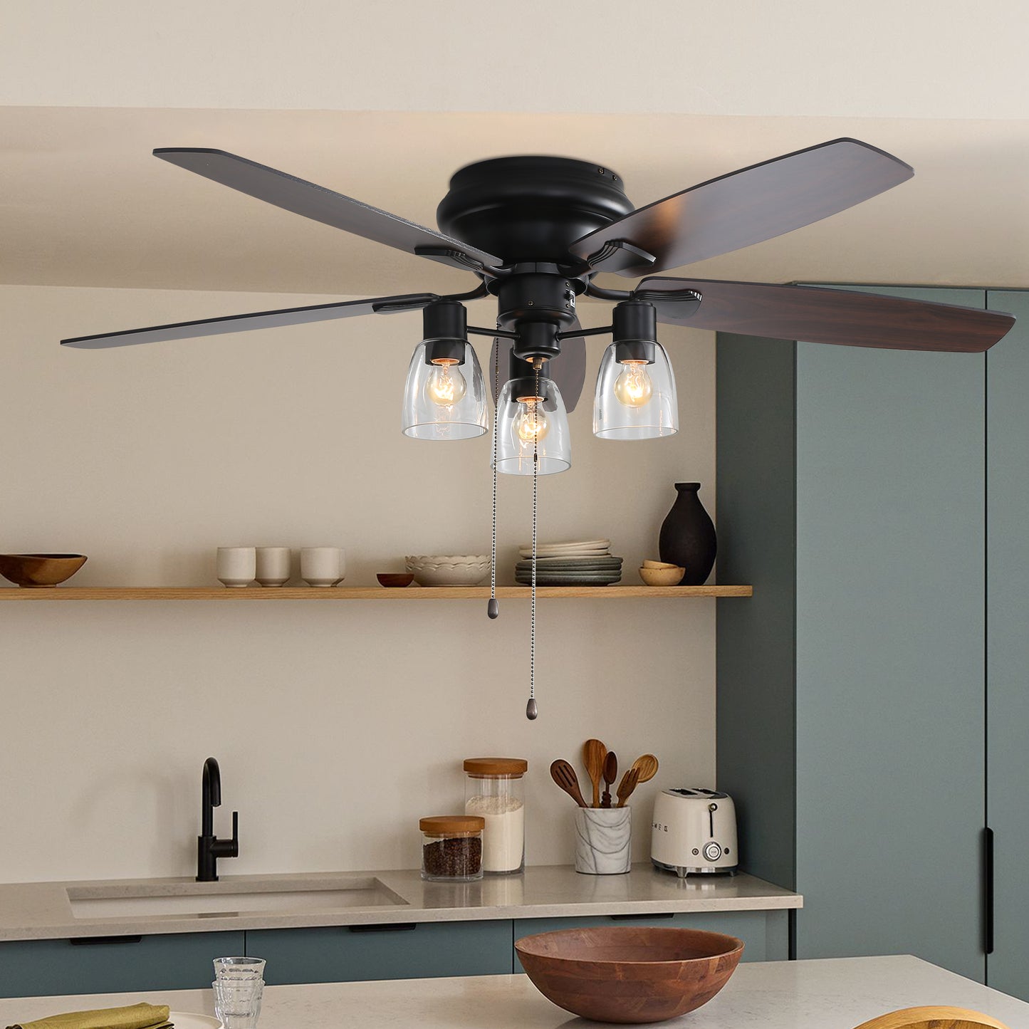 52-inch Low Profile Ceiling Fan Light with Remote