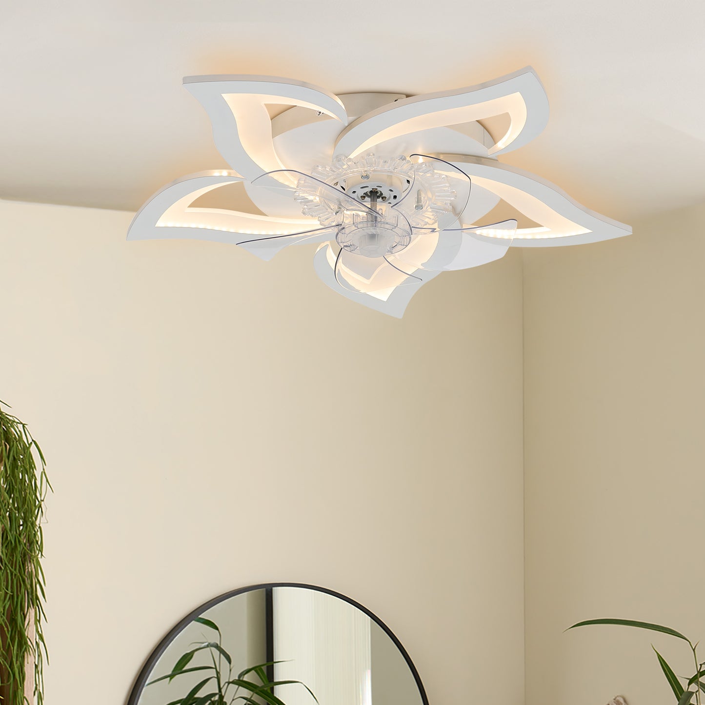Flower Shape LED Ceiling Fan Light