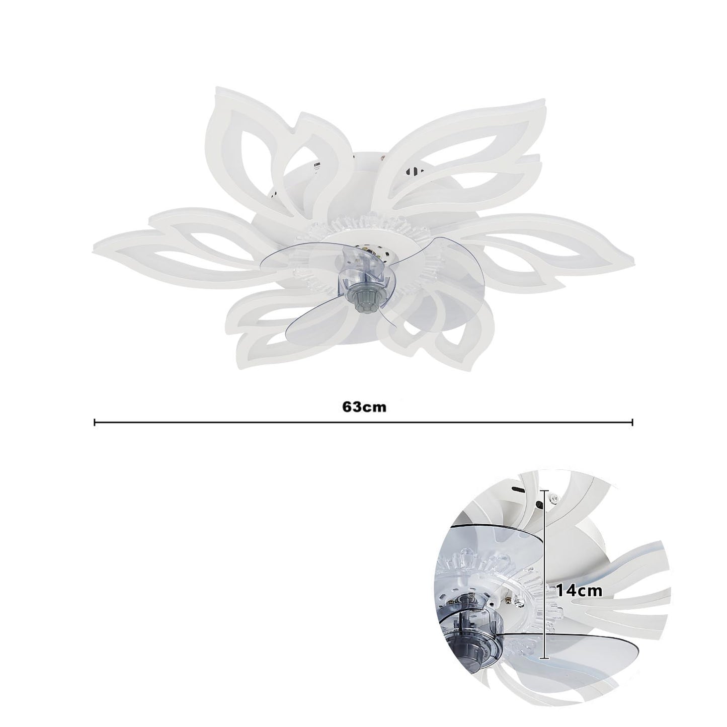 Modern Flower Shape Ceiling Fan with Light
