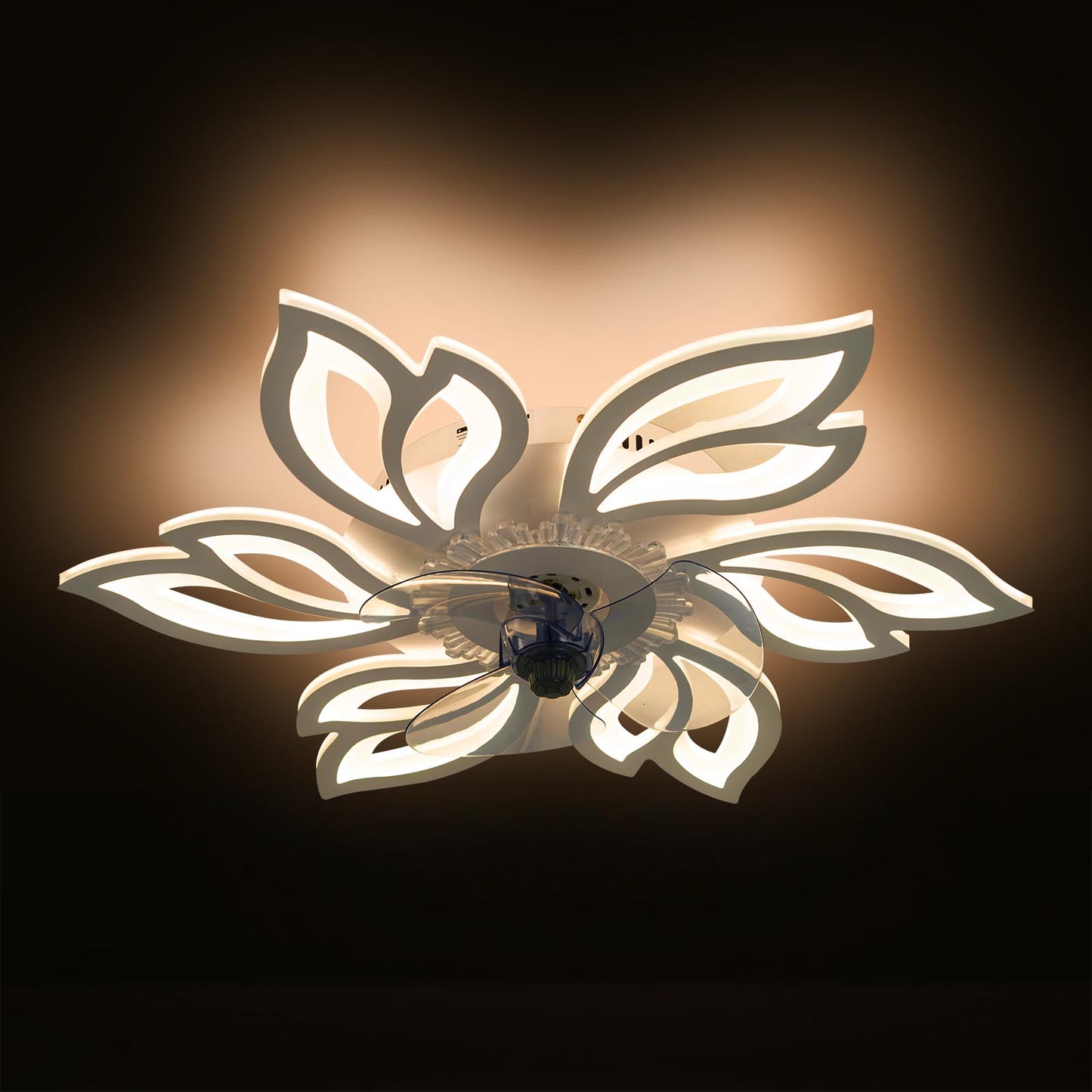 Modern Flower Shape Ceiling Fan with Light