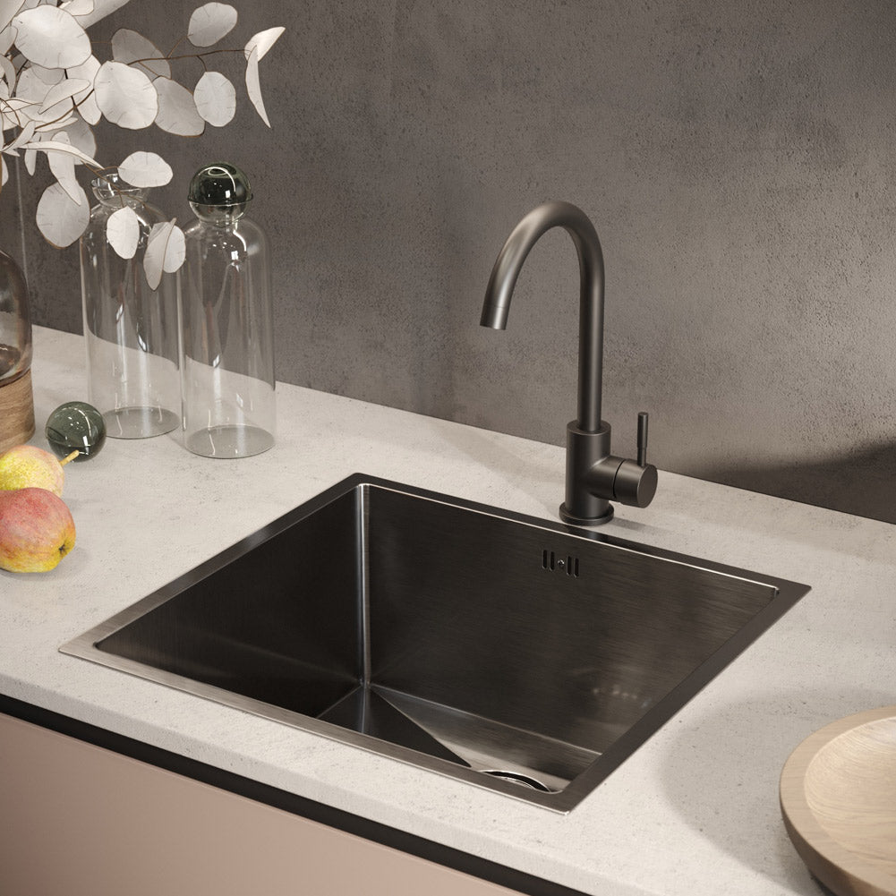 Black Single Bowl Stainless Steel Sink