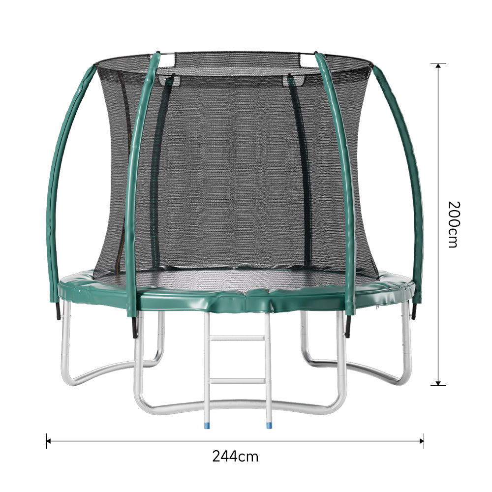 8FT Outdoor Enclosure Trampoline with Ladder