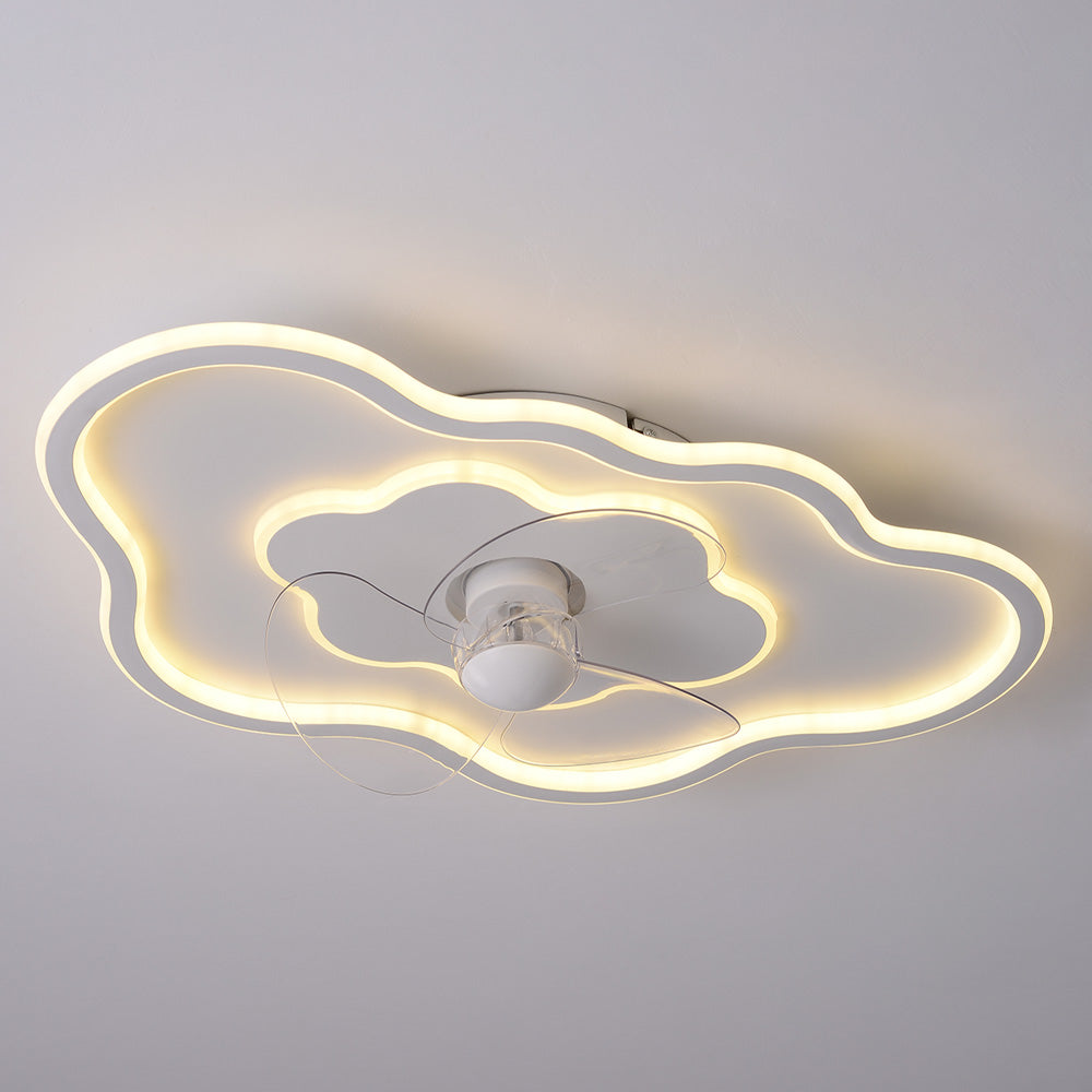 Cloud-Shaped Ceiling Mount LED Fan Light