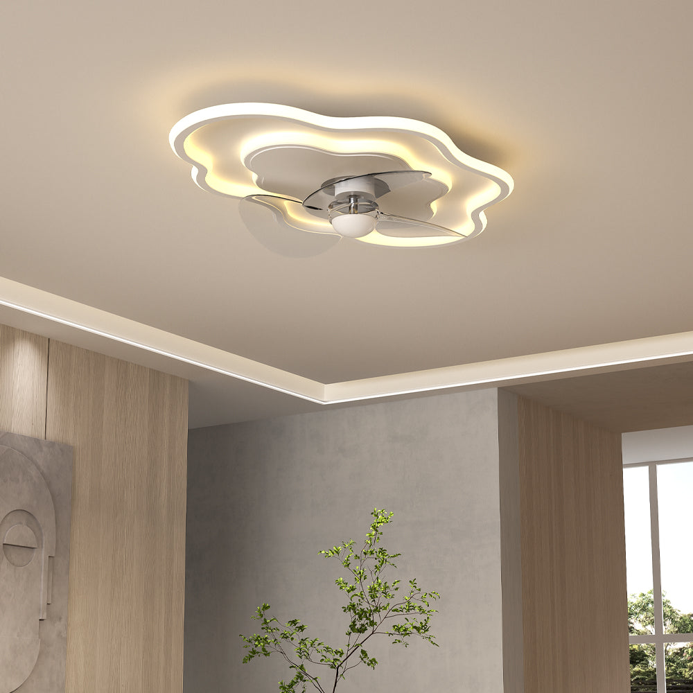 Cloud-Shaped Ceiling Mount LED Fan Light