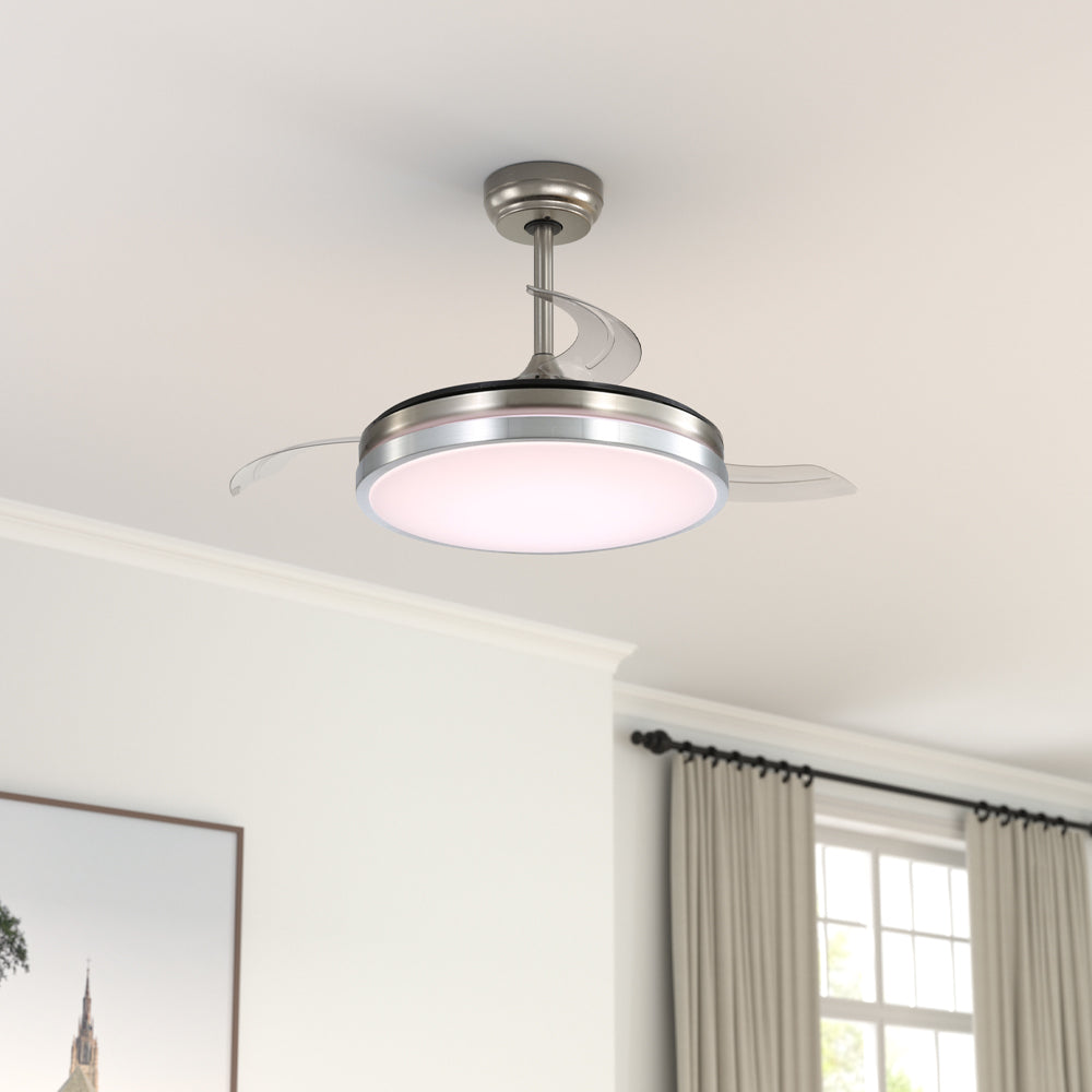 42inch Acrylic Ceiling Fan Light with Retracted Blades