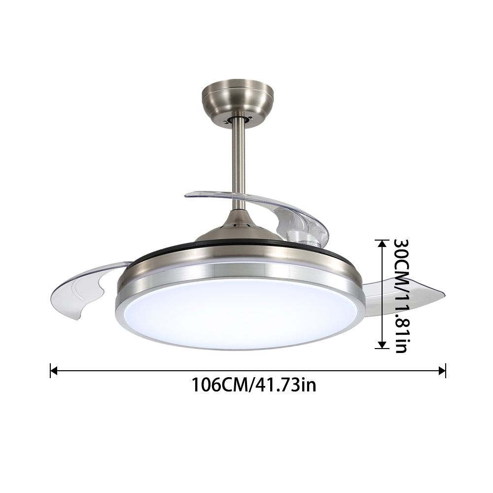 42inch Acrylic Ceiling Fan Light with Retracted Blades