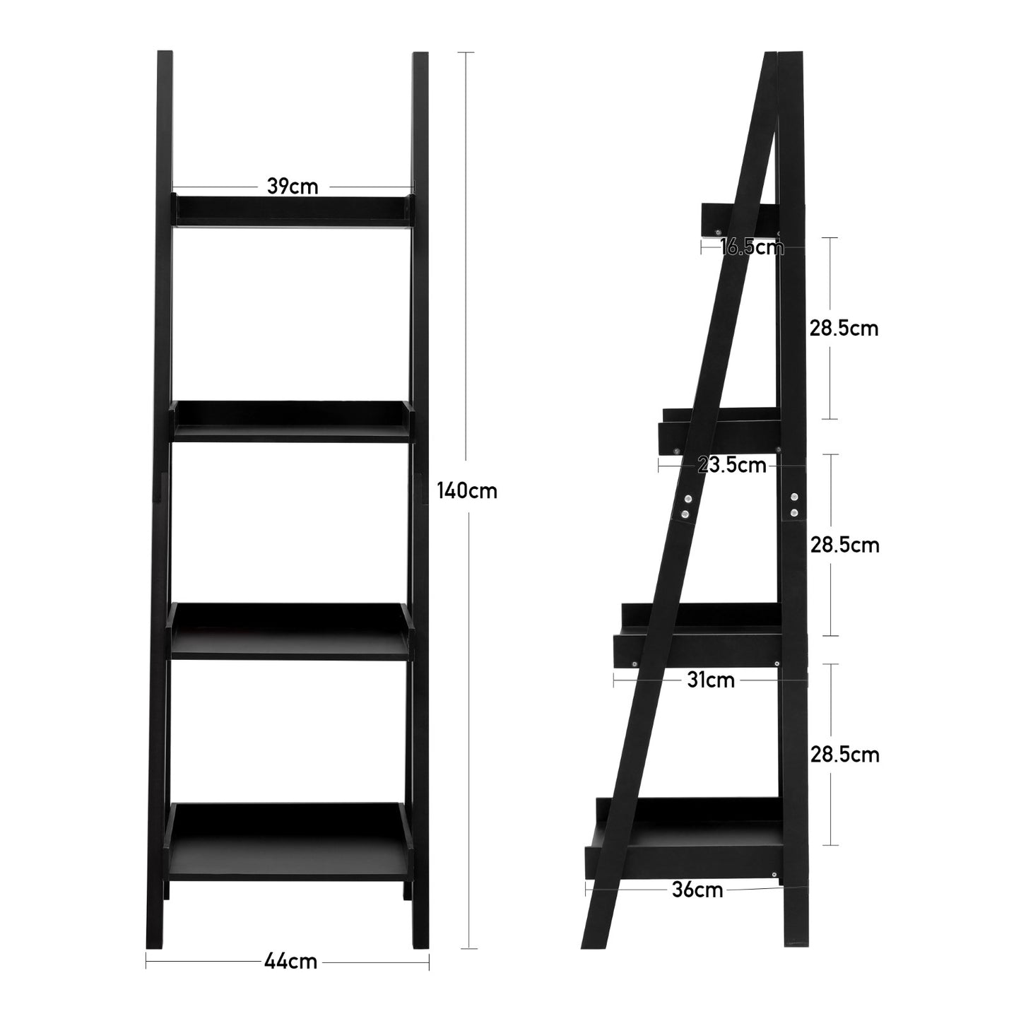 4-Tier Wooden Display Ladder Shelf for Home