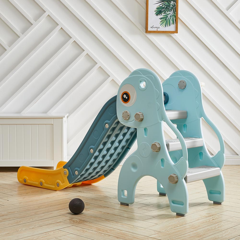 Freestanding Kids Slide Climber Toy Basketball Hoop