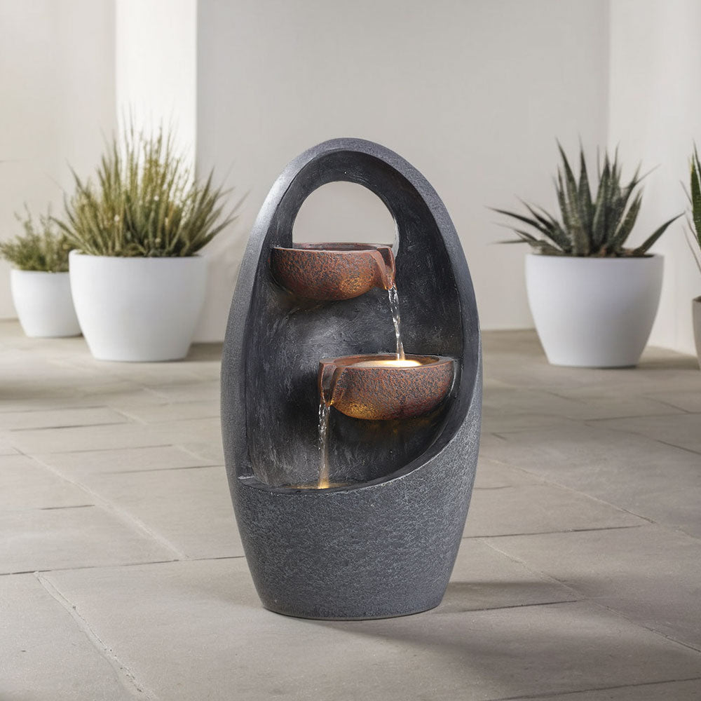 Garden Cascading Water Fountain with LED Light
