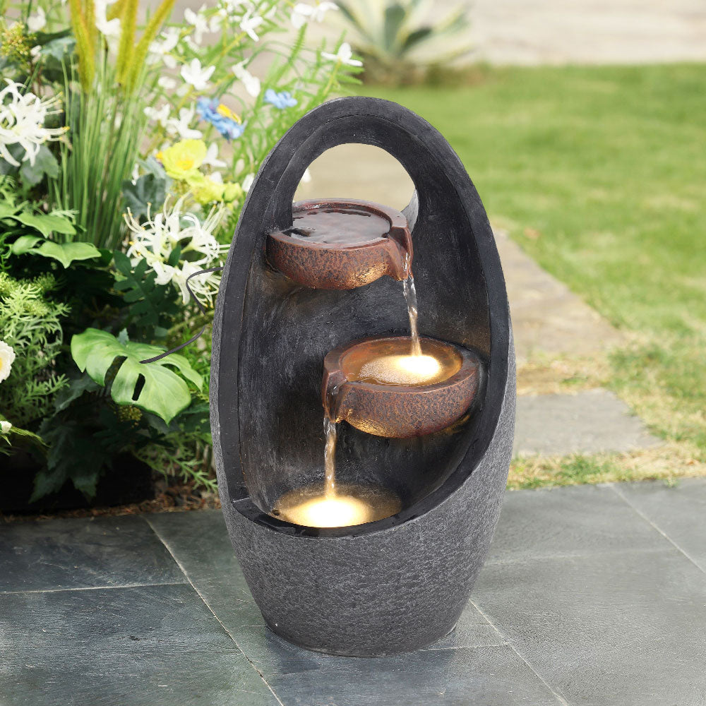 Garden Cascading Water Fountain with LED Light
