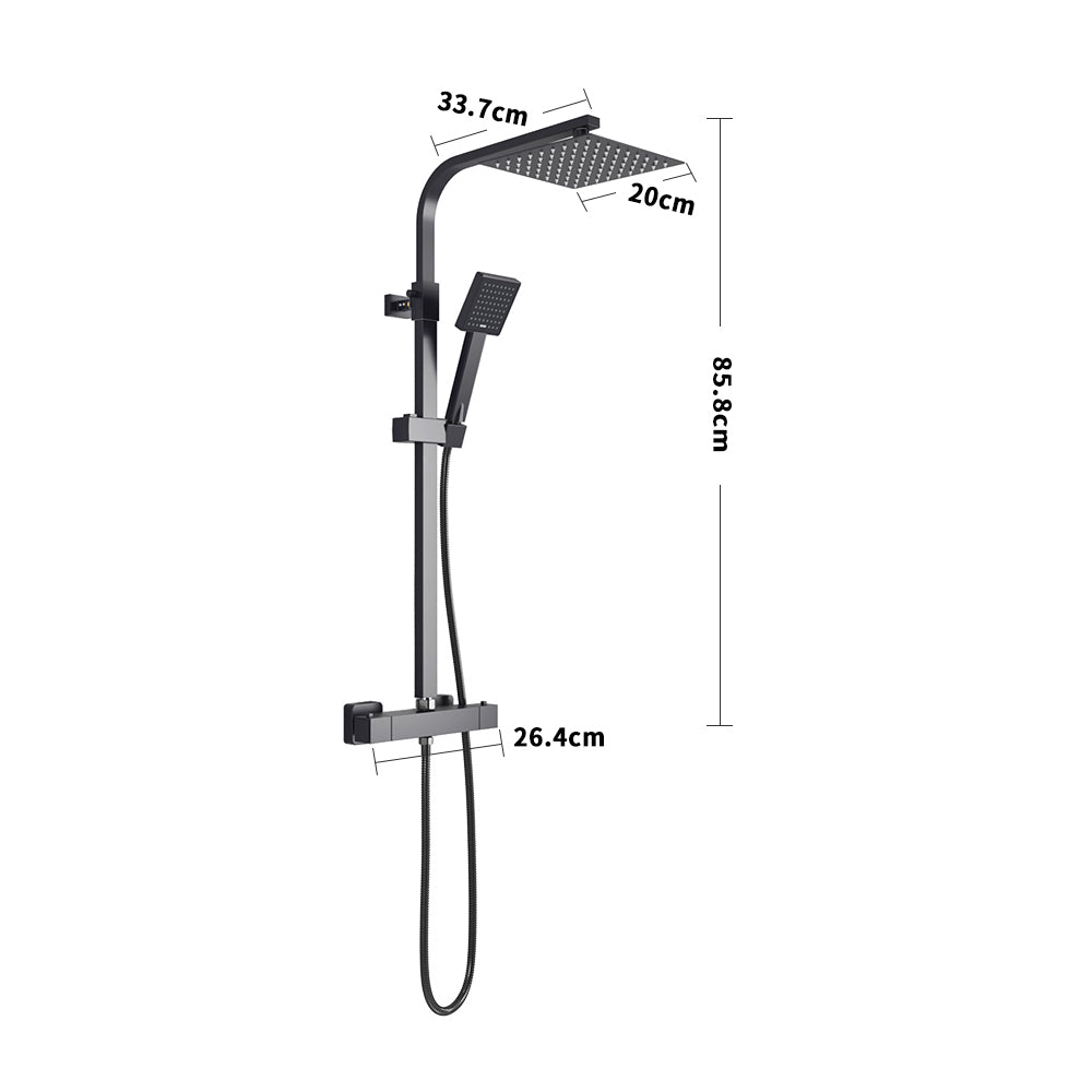 8 inch Rainfall Shower Head Brass Bathroom Shower Faucet Set