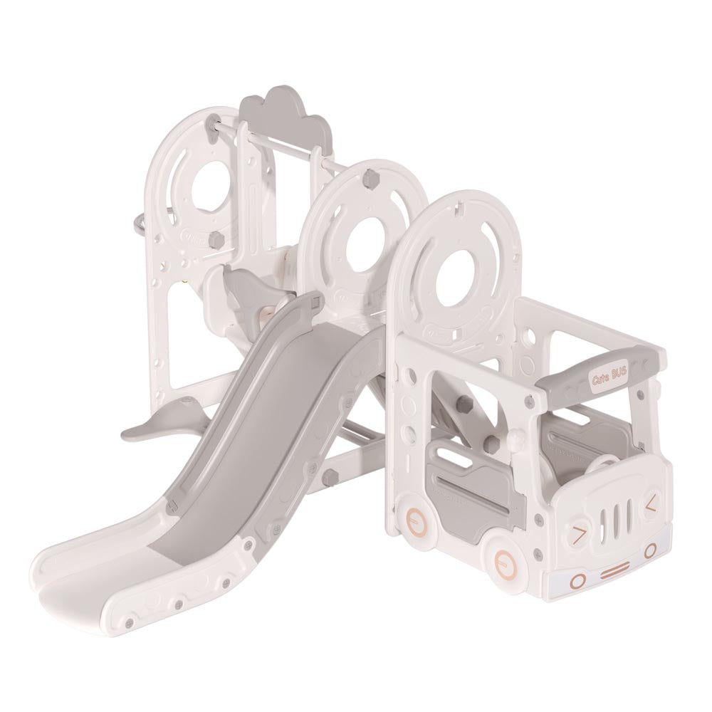Kids Playset with Slide Basket Hoop Toddler Playground