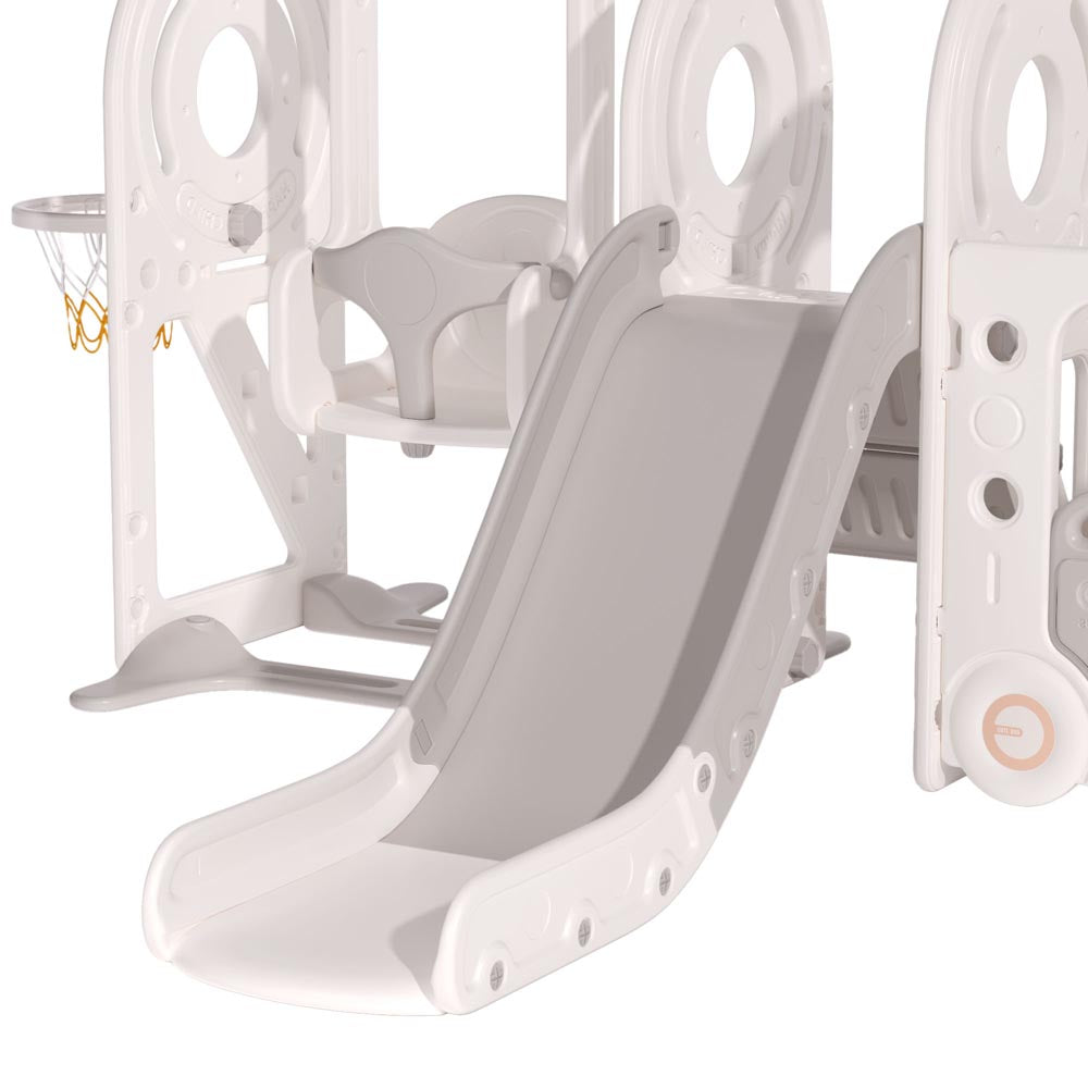 Kids Playset with Slide Basket Hoop Toddler Playground