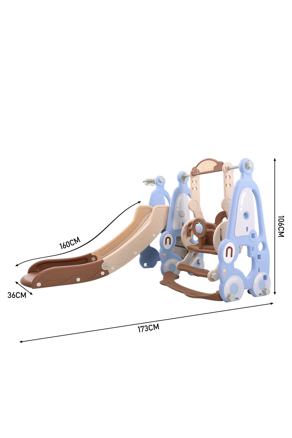 Musical Adjustable Swing and Slide Set for Kids