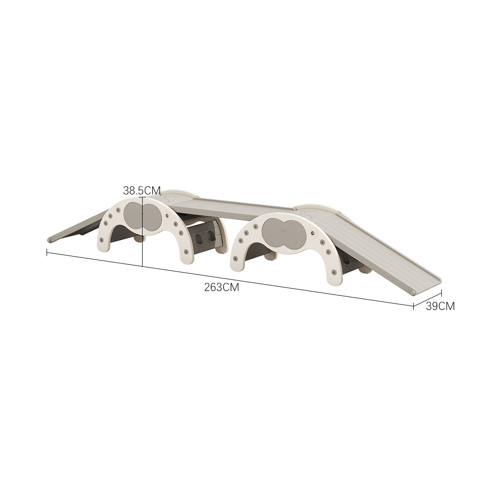 Indoor Climbing Frame Set with Three Dual-Sided Slides