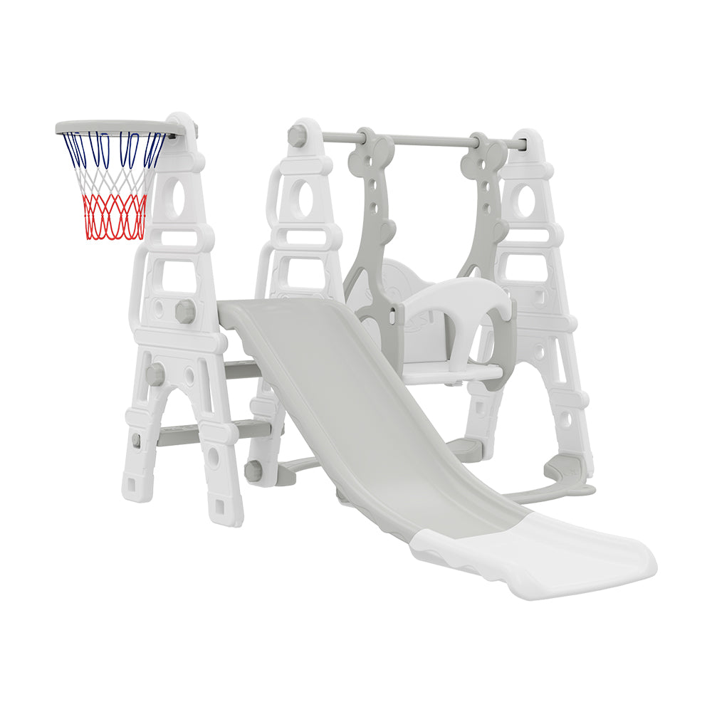3-in-1 Toddler Swing Slide Set with Basketball Hoop