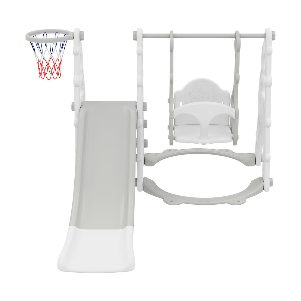 3-in-1 Toddler Swing Slide Set with Basketball Hoop