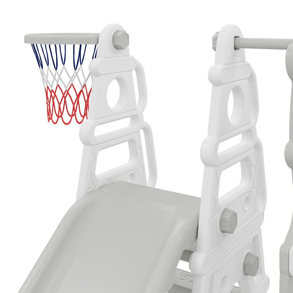 3-in-1 Toddler Swing Slide Set with Basketball Hoop