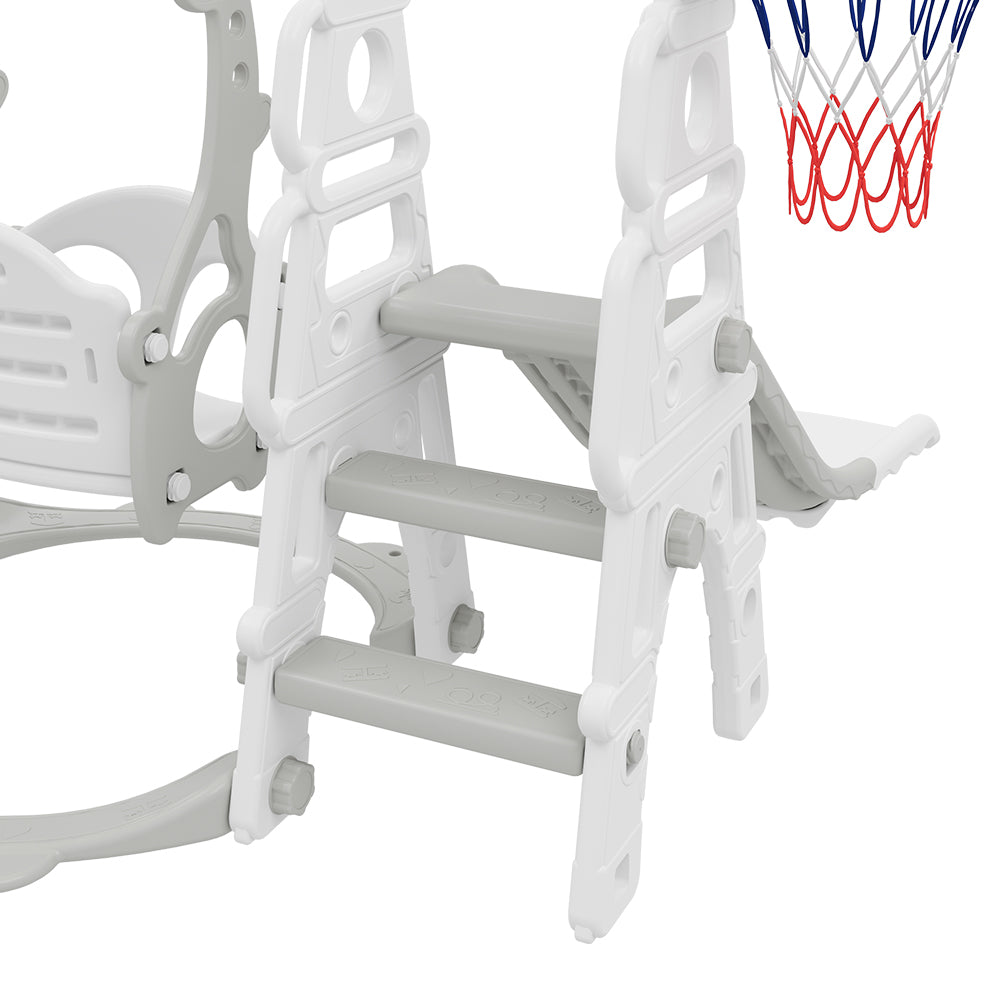 3-in-1 Toddler Swing Slide Set with Basketball Hoop
