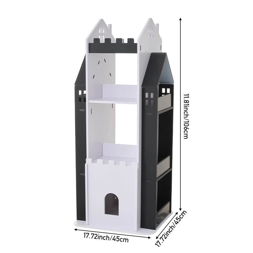 4-Tier Castle Kids Rotating Bookshelf