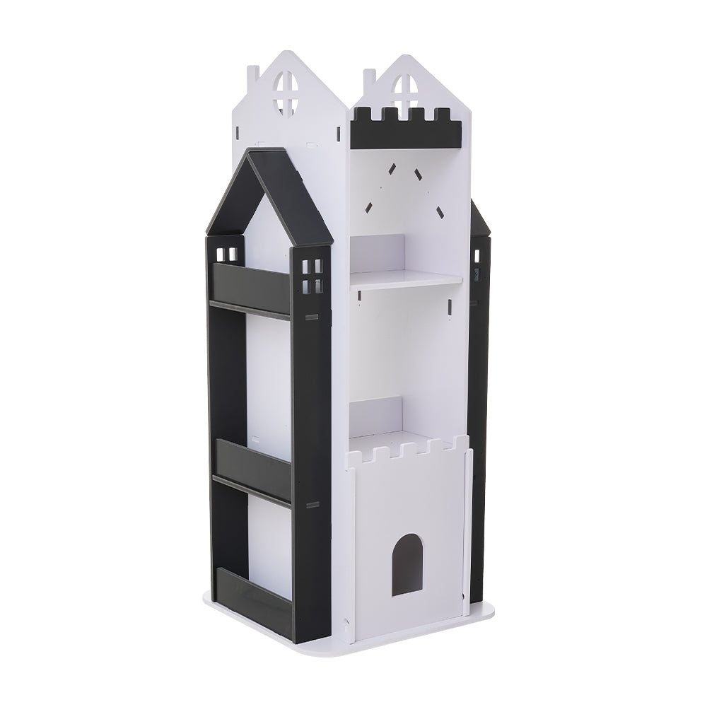 4-Tier Castle Kids Rotating Bookshelf