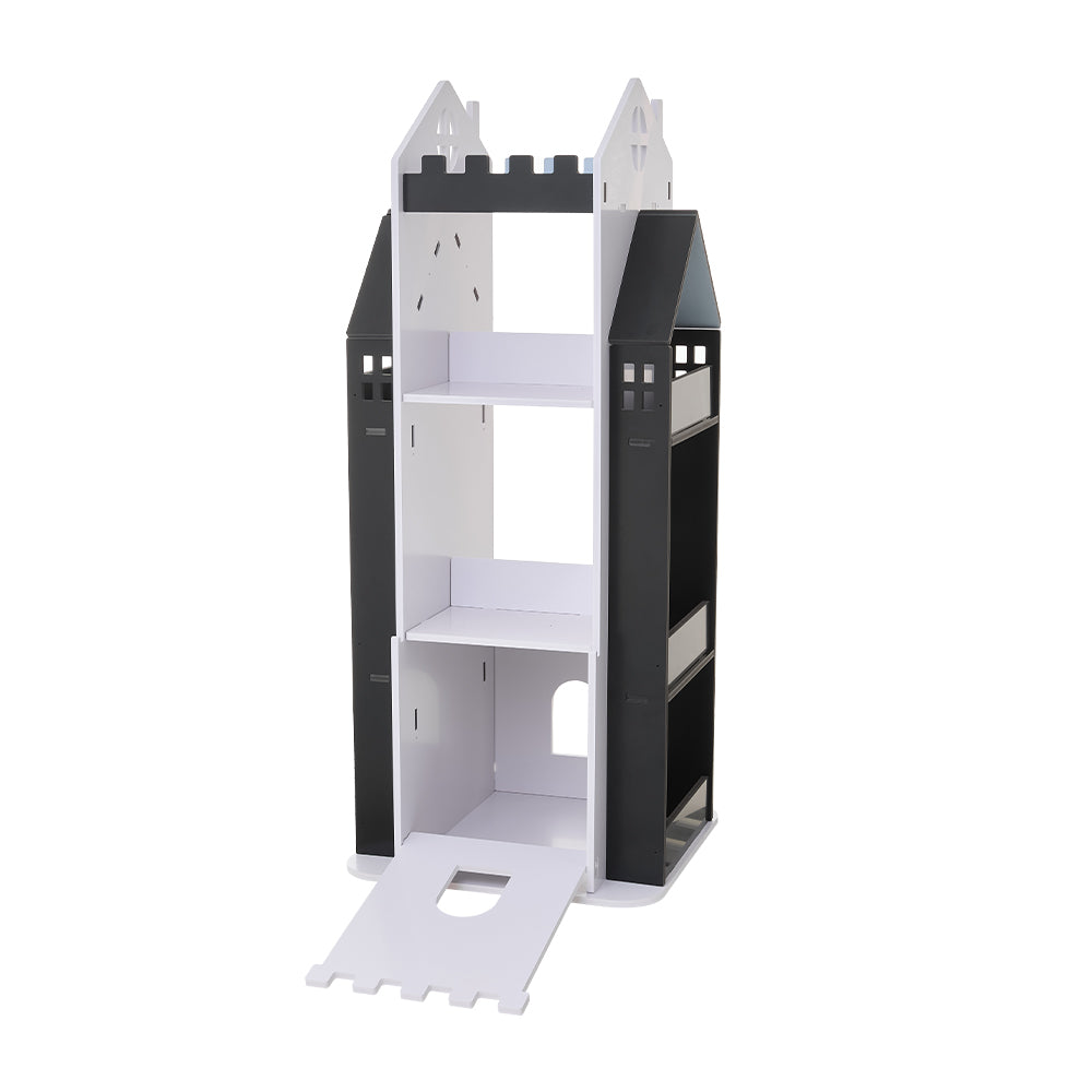 4-Tier Castle Kids Rotating Bookshelf