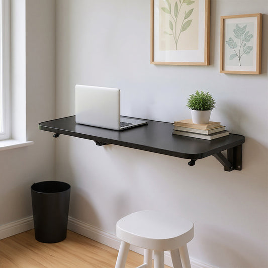 Wall-mounted Folding Table with Iron Brackets