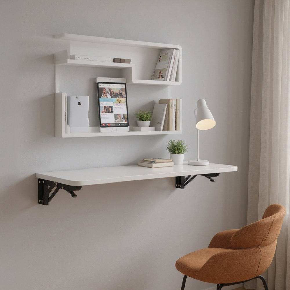 Wall-mounted Folding Table with Iron Brackets