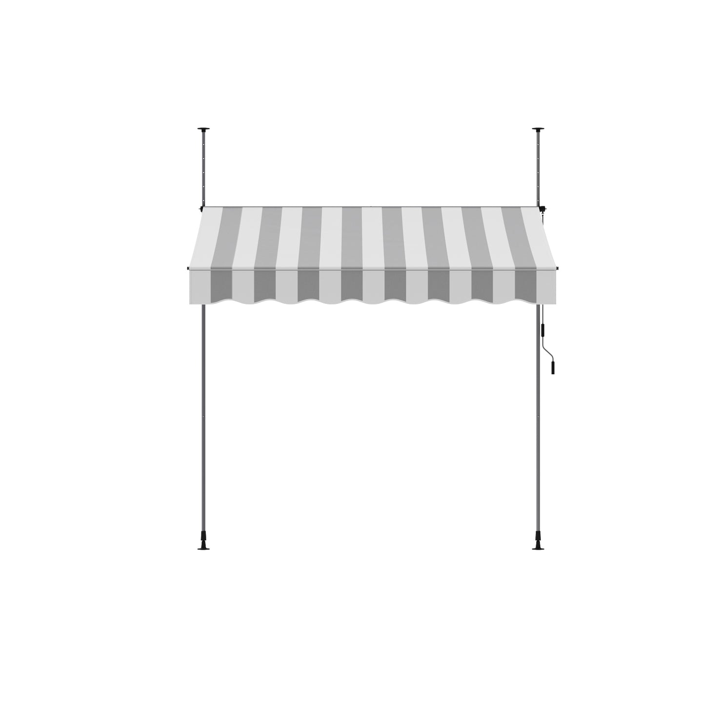 Retractable Awning with Adjustable Support Poles