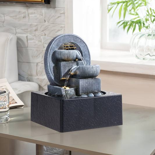 Tabletop Waterfall Fountain with LED Lighting