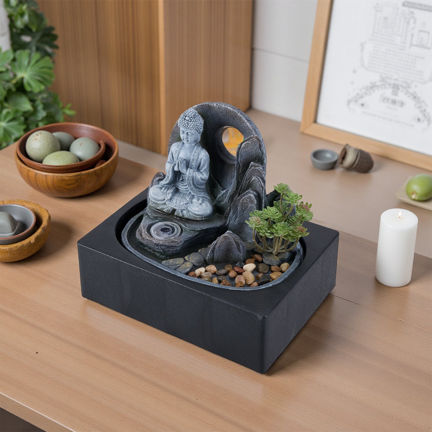 Relaxing LED Waterfall for Desk & Home