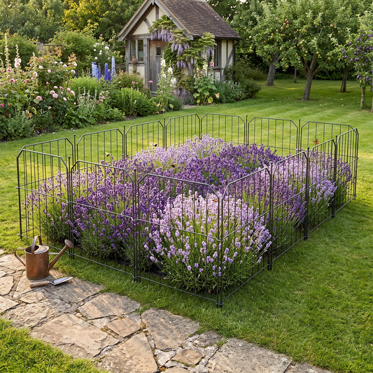 10-Pack Decorative Metal Garden Fence Panels
