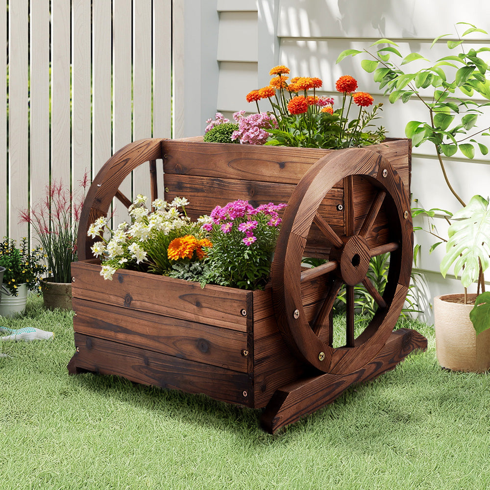 Garden Double-Tiered Planter with Wheels