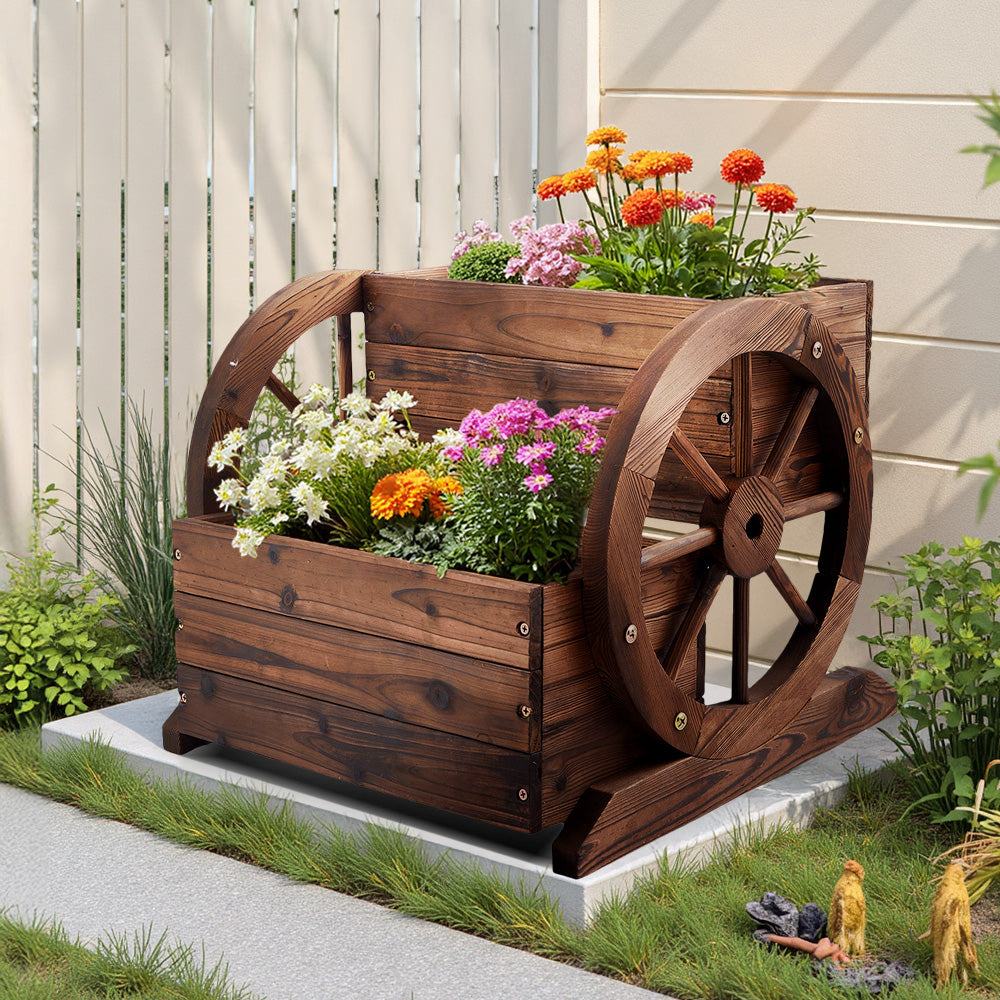 Garden Double-Tiered Planter with Wheels