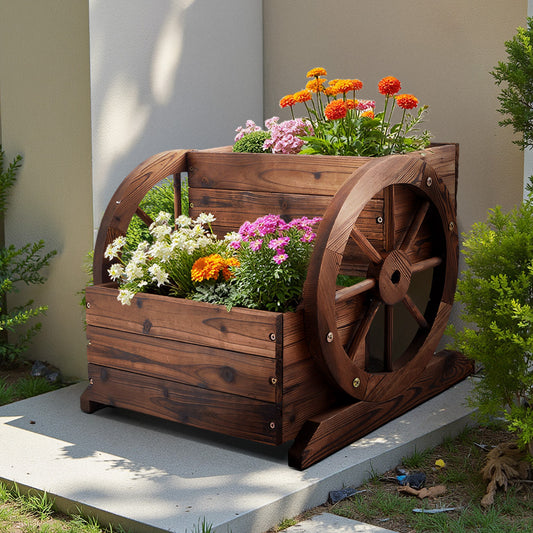 Garden Double-Tiered Planter with Wheels