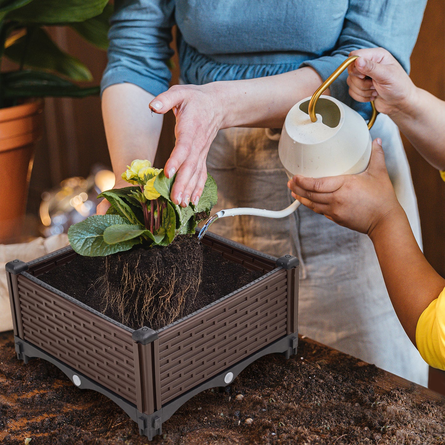 Plastic Raised Garden Bed Planter Box